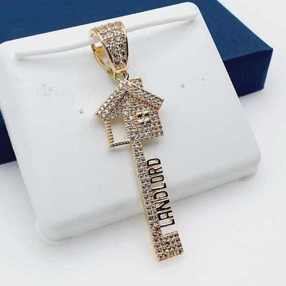 "14K Gold Plated Cubic Zircon Pendant, INUS1BR070 - Picture 9 of 10